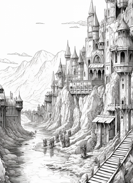 Epic_Elvish_War_Black_and_White_Colouring_book_page_086