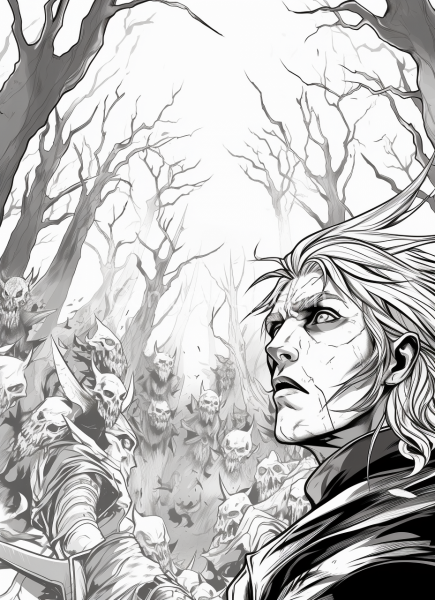 Epic_Elvish_War_Black_and_White_Colouring_book_page_130