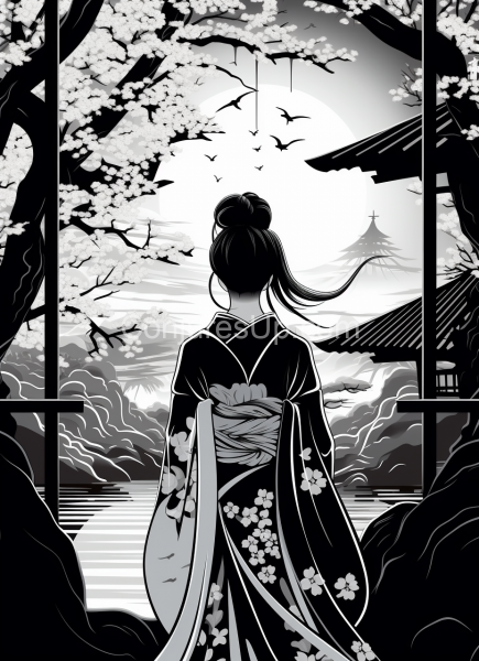 Geisha_Black_and_White_Coloring_book_page_0122