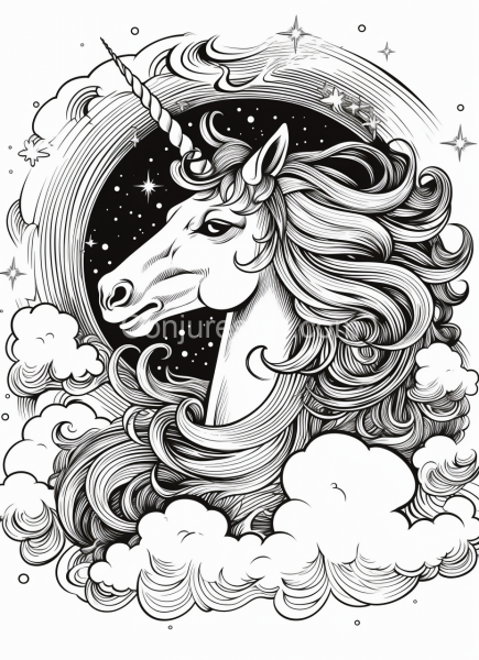 spiritspeak_Epic_Unicorn_Black_and_White_Colouring_book_page_015