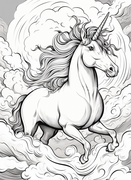 spiritspeak_Epic_Unicorn_Black_and_White_Colouring_book_page_042