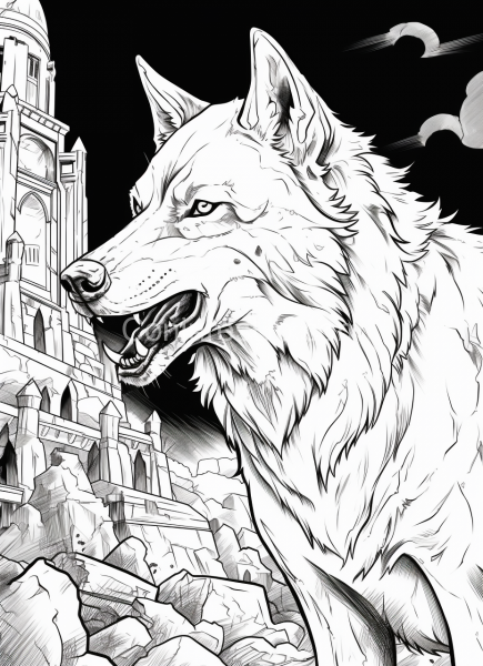 Warewolf_Coloring_book_page_2D_white_and_black_page_094