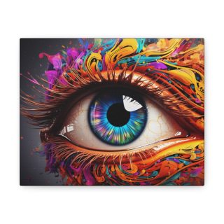 Multicolored Brushed Evil Eye on Canvas Gallery Wraps
