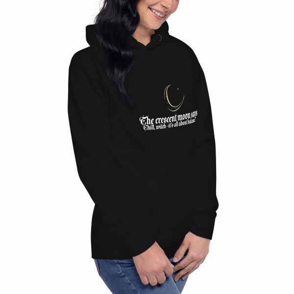 Chill Witch Crescent Moon Unisex Hoodie - Image 6